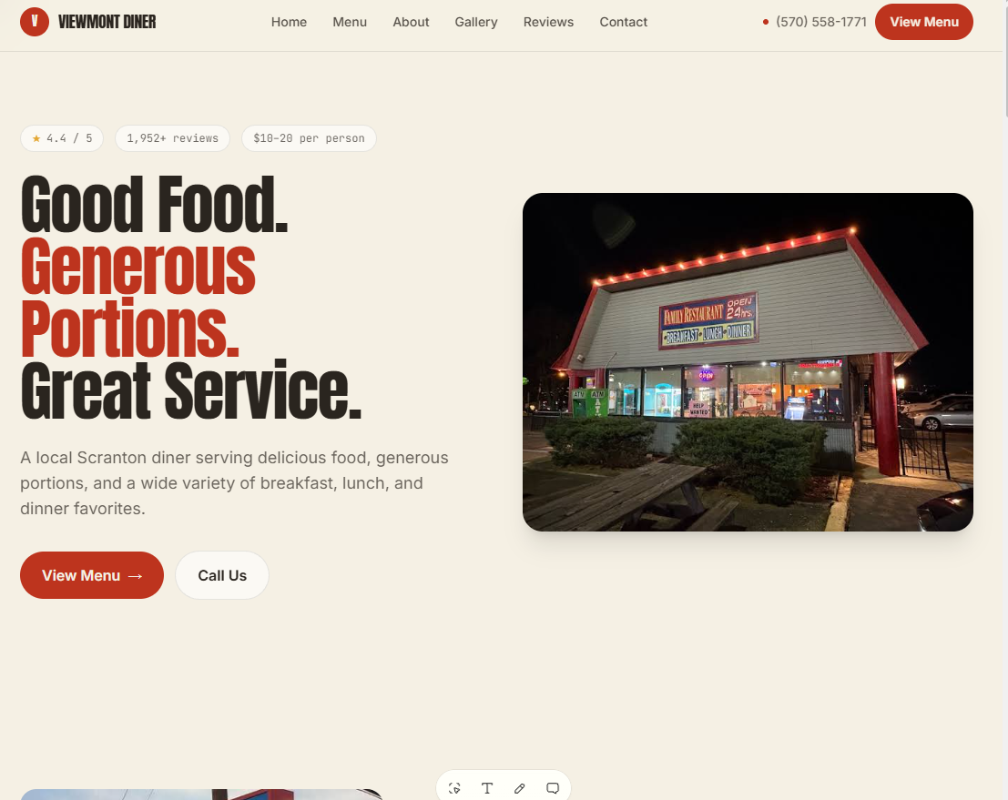 Viewmont Diner Website